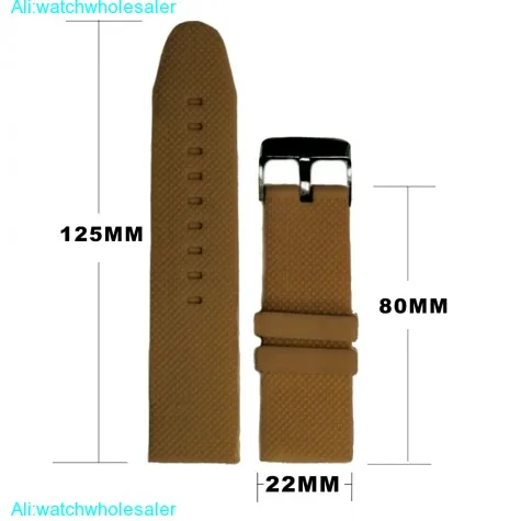 22mm Chocolate Brown Silicone Jelly Rubber Unisex Watch Band Straps WB1062U22JB