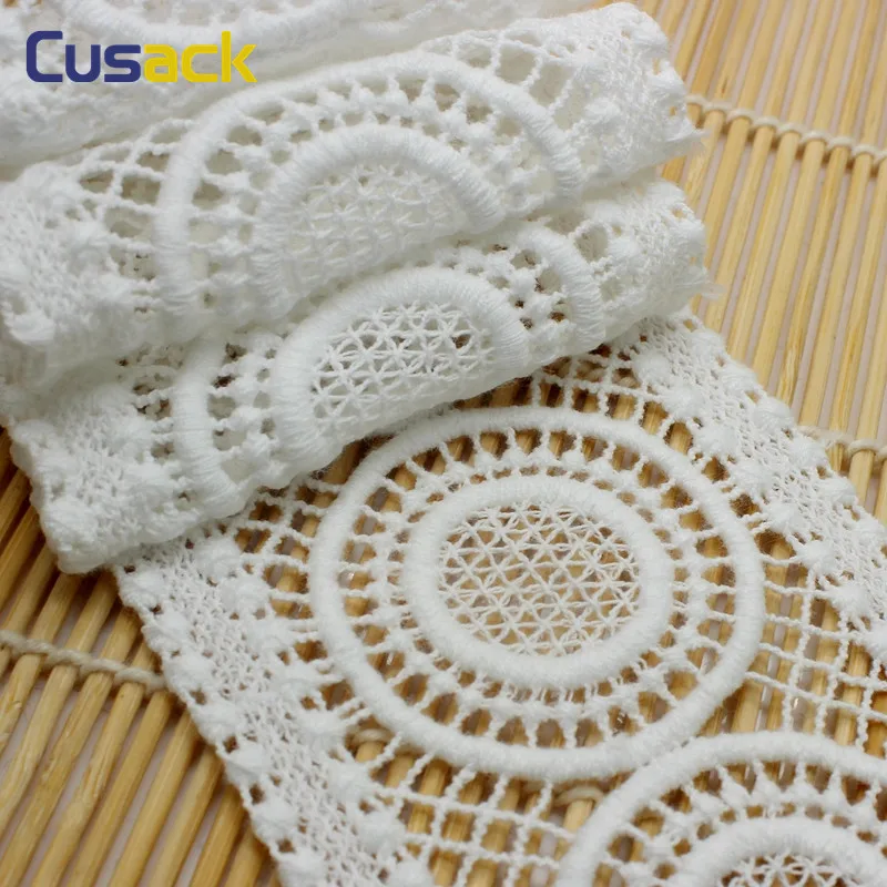 

3 meter 8cm Width White Cotton Lace Trims Applique for Dress Costume Trimmings Home Textiles Sewing Lace Fabric High Quality