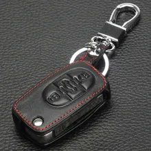 Jingyuqin fob chave do carro capa de couro caso para audi a2 a3 a4 a6 a8 tt para vw passat jetta golf beetle 3btn flip dobrável proteger