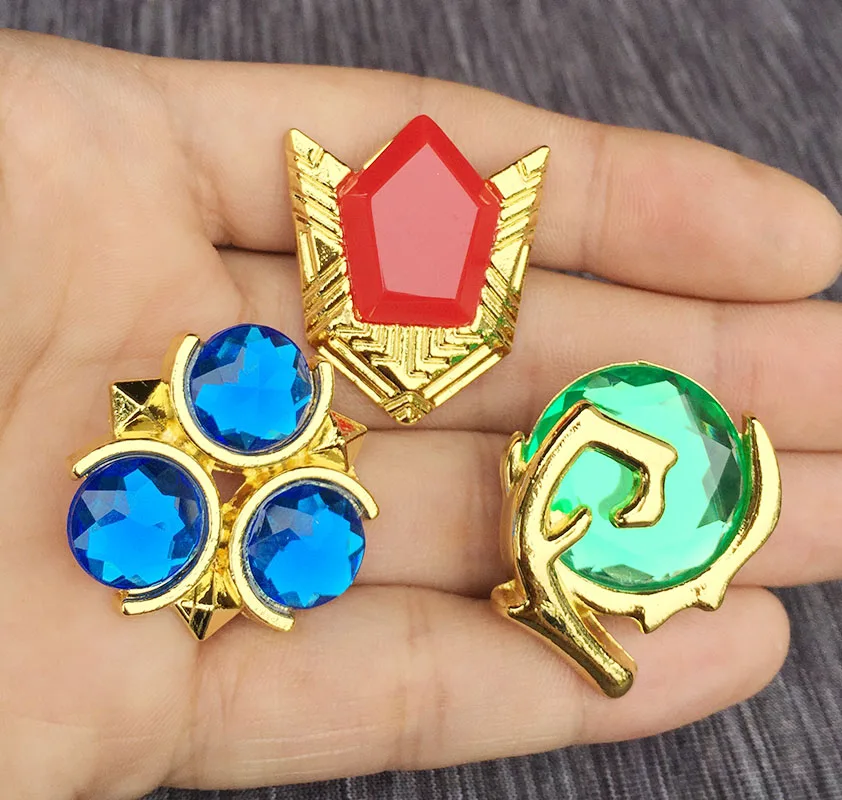 

3pcs/lot Anime The Legend of Zelda Spiritual Stones Brooches Pin Metal badges Hat Clothes Pendant cosplay accessories