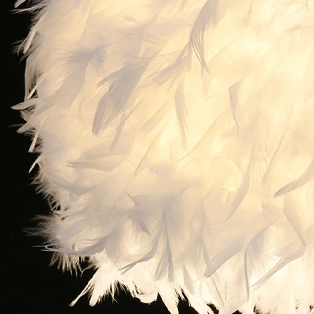 Lâmpada para Quarto Sala de Estar Modern Luxury Feather Pingente Luminaria Lamparas Droplight Lustre Romântico Pendurado Dome 9 Luzes de teto