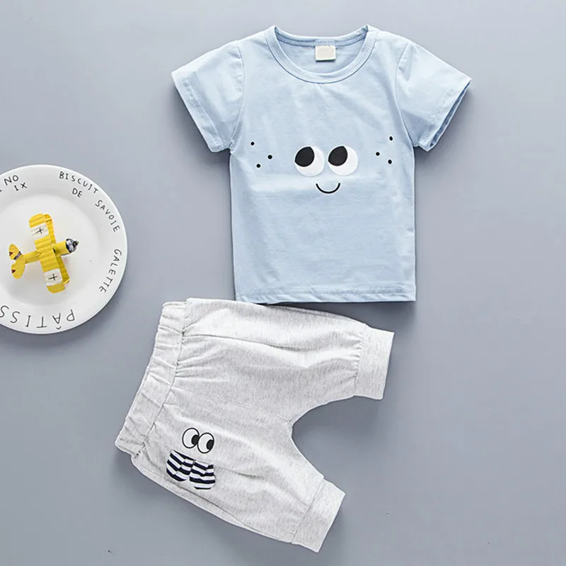 Mayfair Cabin/Летняя коллекция 2019 года, одежда для мальчиков комплект одежды для маленьких мальчиков, футболки с принтом «глаза» Детская одежда +