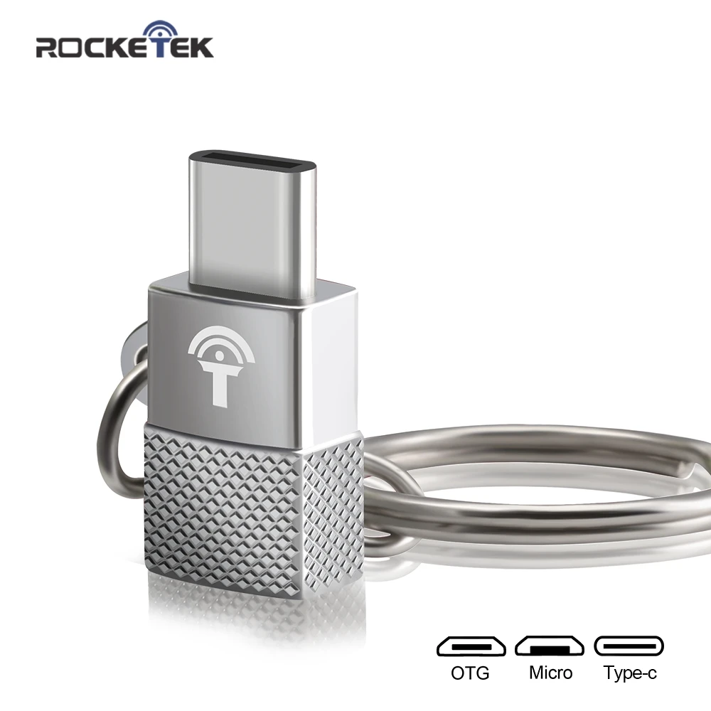 Rocketek Micro USB к type c OTG адаптер алюминиевый телефон type-c аксессуары мужской разъем для Xiaomi OnePlus LG Nexus 5X6 P