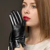 Women  Genuine Leather Gloves Ladies Winter Warm Plus Velvet Thickened Mittens Female Casual Fashion Hand Muff H3221 ► Photo 2/6