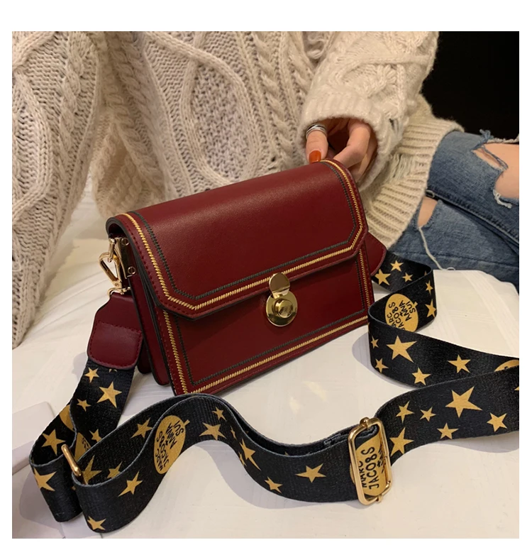 

Bags for Women 2019 Fashion New Quality PU Leather Women bag Hit color Portable Shoulder Messenger Bag Travel Tote Crossbody bag