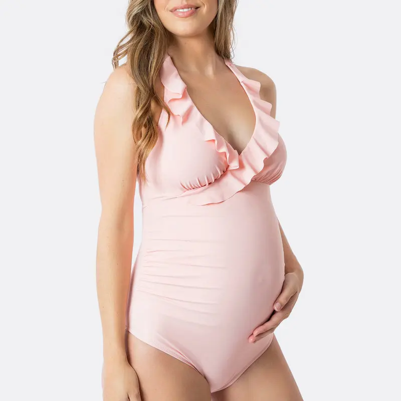 Лето, танкини для беременных, женский, однотонный, розовый, принцесса, бикини, цельный, для купания и плавания, костюм для беременных, одежда для плавания