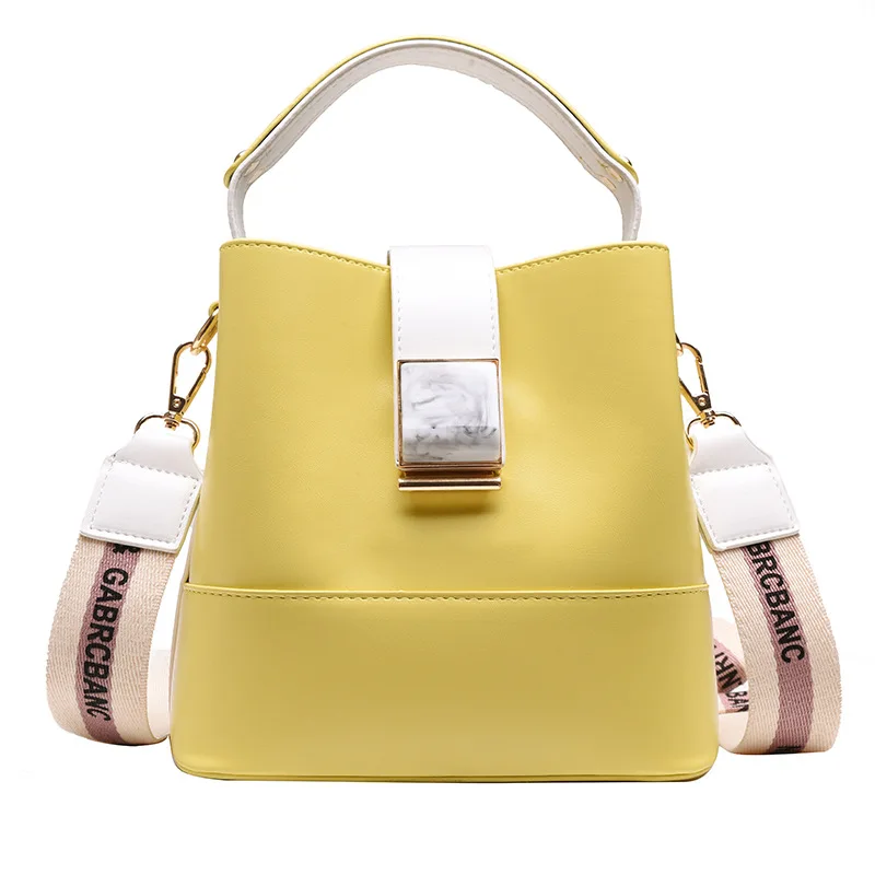 Модная Большая вместительная цветная сумка-мешок женская новая Индивидуальная сумка Корейская версия диких сумок через плечо - Цвет: Цвет: желтый