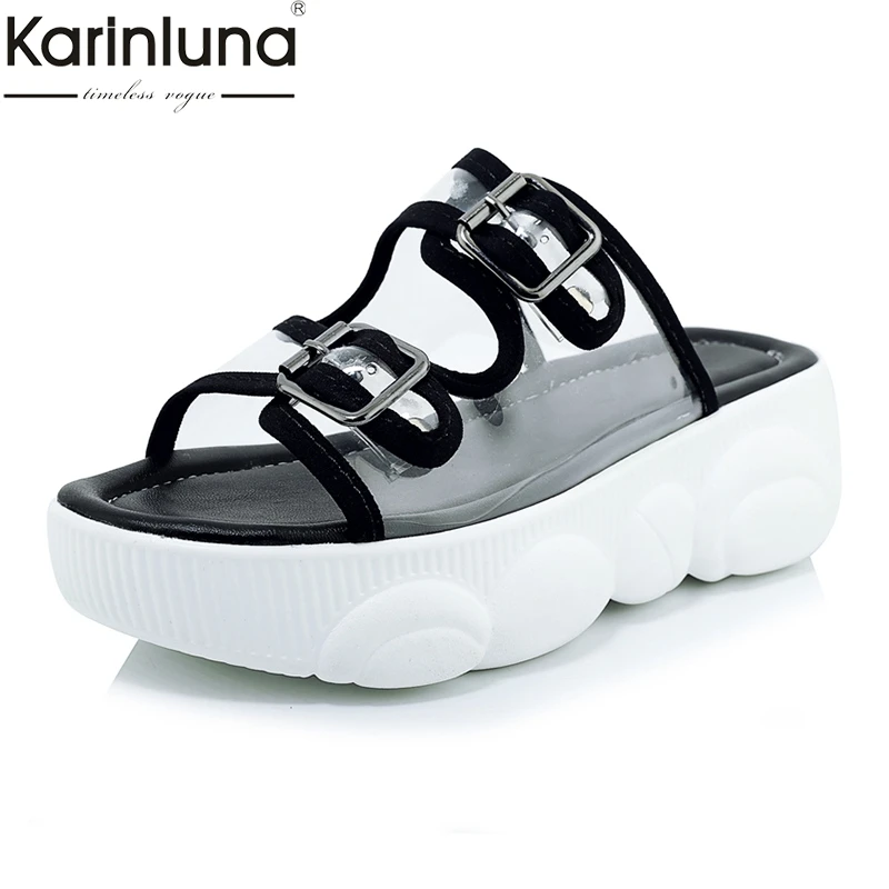 

Brand Fashion Plus Size 29-46 Flat Platform Slip On Shoes Woman Casual Outside Luxury Summer Slippers Female