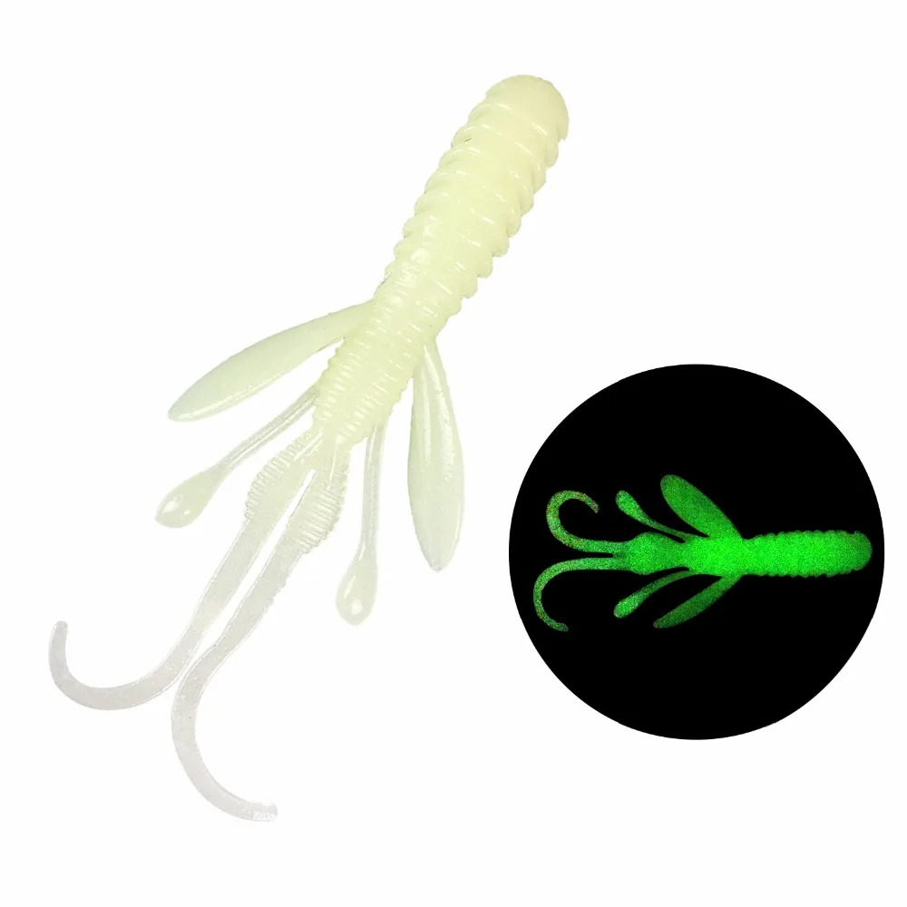 6Pcs/lot 6.5g 9cm Glow Fishing Lures Soft Plastic Baits Luminous Crustaceans Craw Worms Lure