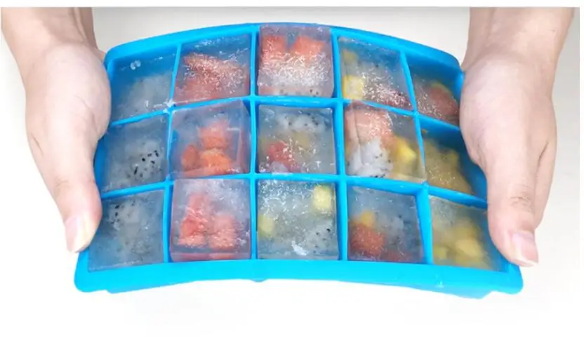 24 Сетки силиконовый кубик льда с крышкой экологически чистый полостью лоток кубики льда маленькие фрукты плесень льда для льда кубиков делая Органайзер