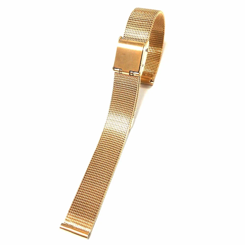 

10mm Stainless Steel Slim Mesh Ladies Bracelet Band Rose Gold WB1221A10SB
