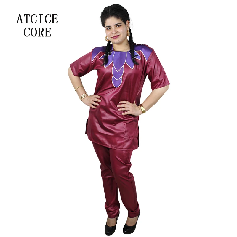 

african clothes new african bazin embroidery design dresses top with pants