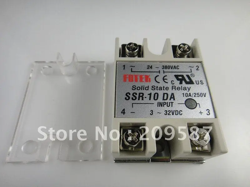 10 шт. твердотельные реле SSR-10DA 10A 3-32VDC/24-380VAC