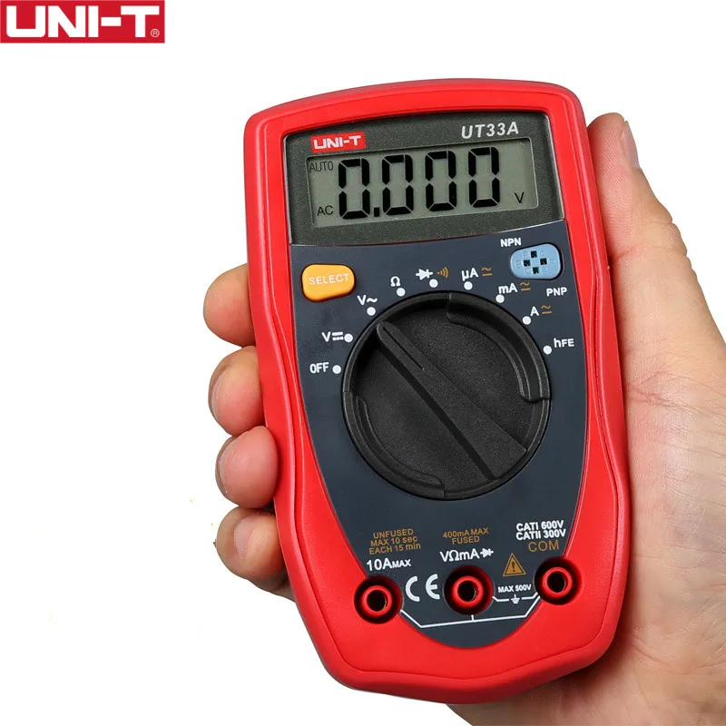 

UNI-T UT33A Palm Size Digital Multimeters Resistance Diode Auto Range Easy To Carry Ammeter