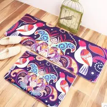 Ретро стиль с цветочным принтом двери коврики фланелевый КОВРИК КОВРЫ бытовой водопоглощение нескользящие для ванной комнаты кухня гостиная