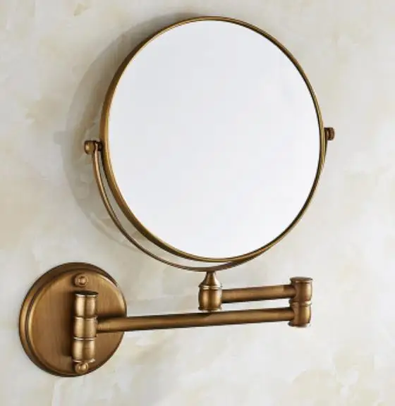 Все Медь зеркало косметическое в сложенном виде гироборд с колесами 8 дюймов Зеркало для ванной комнаты в европейском стиле настенный Телескопический зеркала косметическое зеркало