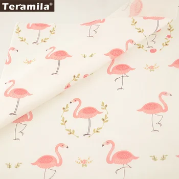 

Teramila Cotton Fabric Twill Fat Quarter Light Pink Cartoon Animals Designs Quilting Patchwork Soft Material Bed Sheet Bedding