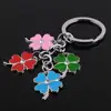 stainless steel clover keychain fashion four leaf clover keyring key chain key ring holder bag pendant charms ► Photo 3/4
