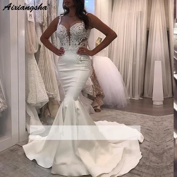 

Plus Muslim Wedding Dresses Mermaid Sweetheart Lace Dubai Arabic Boho Size Vestido De Noiva Wedding Gown Bridal Dresses