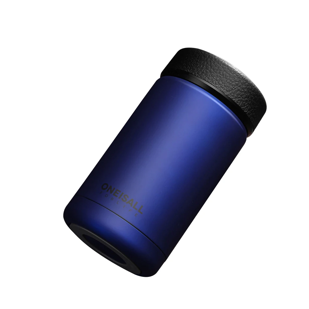 Термос-бутылка, кофейная кружка, термос, вакуумная кружка, кофейная чашка из нержавеющей стали, портативный самоуправляемый термос для воды, вакуумная колба, 380 мл - Цвет: Dark Blue