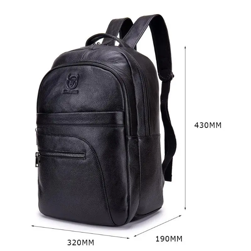 BULLCAPTAIN однотонные дорожные рюкзаки для мужчин из натуральной кожи большой рюкзак сплошной цвет сумка для компьютера Студенческая школьная мужская сумка