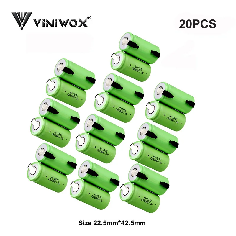 Ni-CD SC 1,2 V 2200mAh аккумуляторная батарея Subc ячеек для всех электрических аккумуляторов робот фонарик электроинструмент батарея