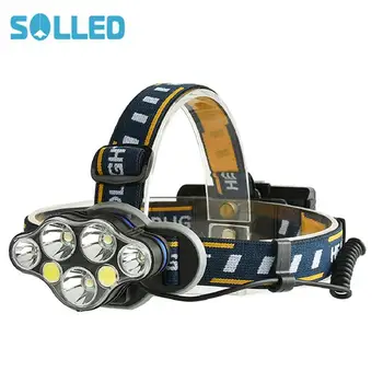 

SOLLED 7-light USB Charging T6+COB LED Strong Light Headlamp Warming Lamp for Outdoor Activity