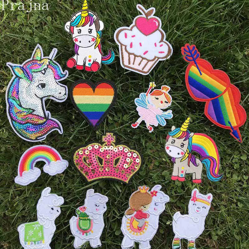 

Prajna Iron Cloth Patch Unicorn Chihuahua Dog Cartoon Cute Embroidered Cloth Patches Iron On Tshirt Fabric Patch Jacket Kids DIY