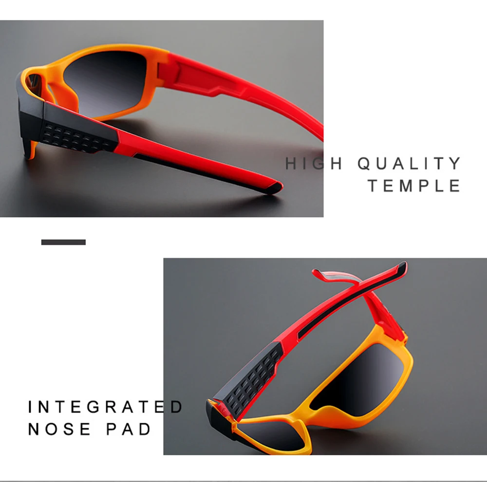Классические спортивные очки в черной/Красной оправе, короткие солнечные очки, поляризованные солнцезащитные очки, на заказ, близорукость, минус линзы по рецепту-от 1 до-6