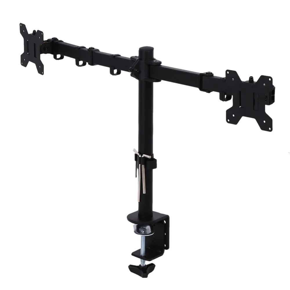 

Overseas Single Dual LCD Monitor Desk Stand Mount Backet Fully Adjustable Screen up to 27" for Computers TV Metal Shelf Bracket