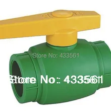 Быстрая отгрузка Цвет зеленый качество безопасно для окружающей среды полипропиленовый шаровой клапан в Размеры DN20 с желтая рукоятка для оросительный трубопровод