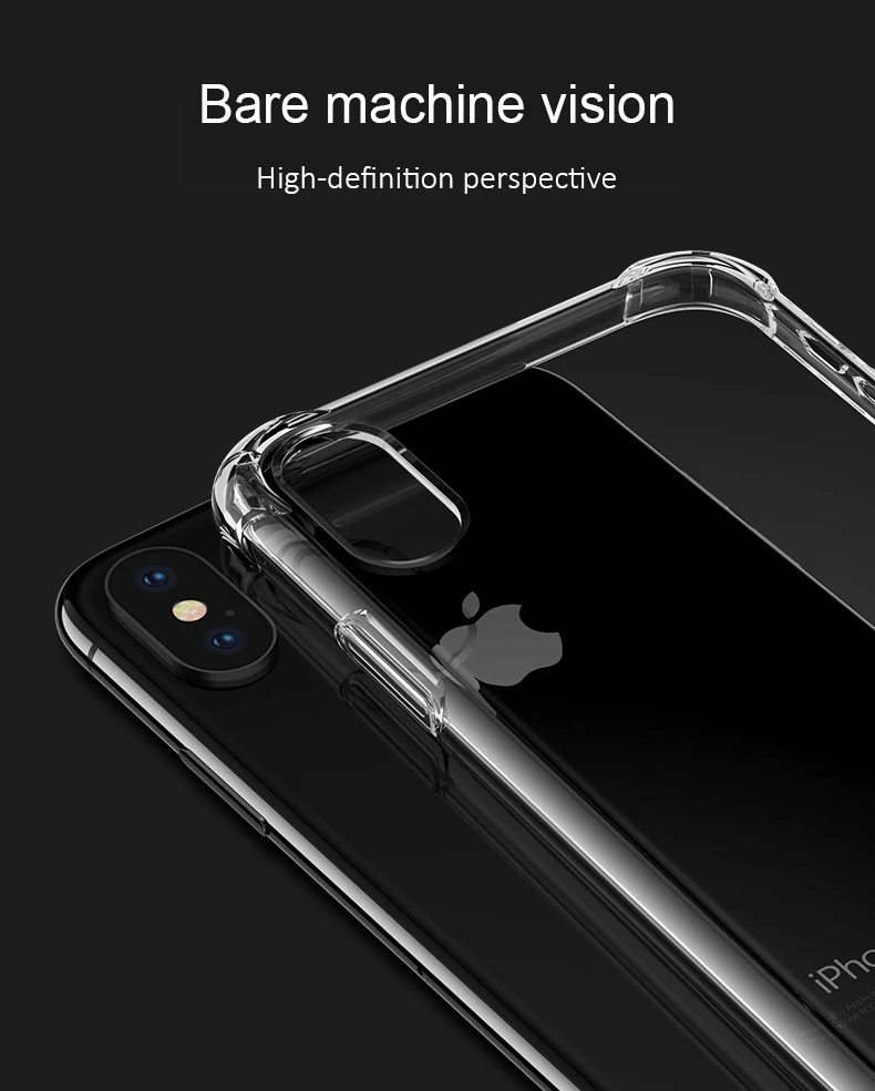 Phone Case For Iphone 7 Case Iphone XS Max Case XR 6 8 6S Plus Luxury Brand Case Transparent Clear Black Cover For Iphone X Case