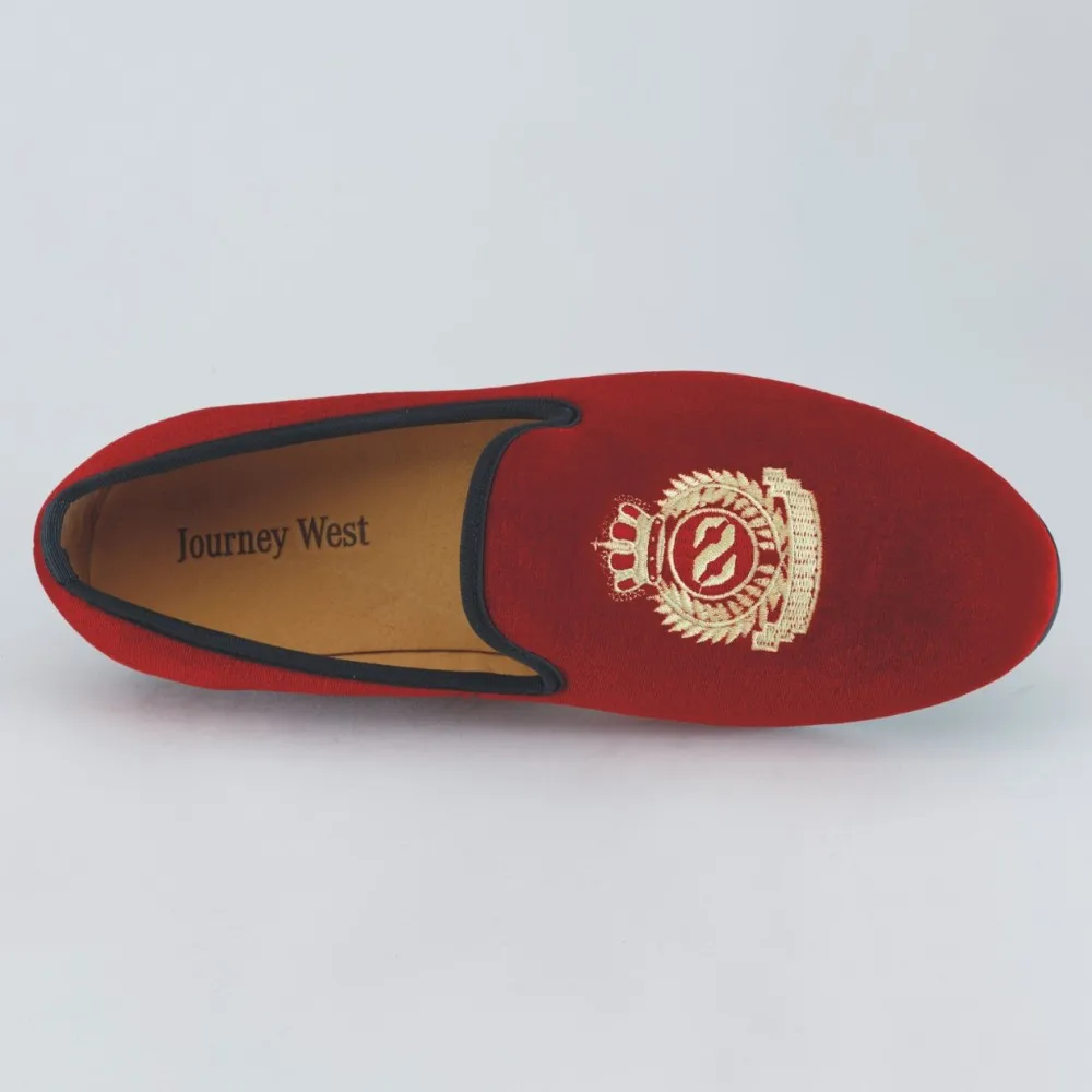 Новинка; Мужские красные бархатные Лоферы ручной работы с короной; повседневные модельные туфли; тапочки для курения; Мужская Свадебная обувь на плоской подошве; большие размеры США 7-13