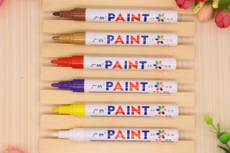 Colorido à Prova Água à Base de Óleo Marcadores para Faça Vibrante Dwaterproof Tinta Você Mesmo Scrapbooking Álbum Carro Graffiti Desenho Papelaria Decoração Canetas 12 6 Material escolar e de escritório