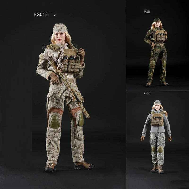 

1/6 Scale FG015 FG016 FG017 Women's Tactical Shooter Camouflage Suit for 12inch Action Figure DIY Bodies Accessories