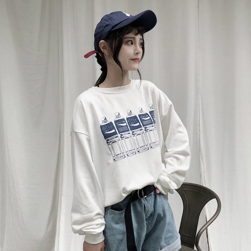  2020 Casual Loose Bf Sweatshirt Women's Sweatshirts Japanese Harajuku Ulzzang Female Korean Kawaii 
