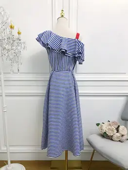 

2020 summer new striped a-line dress