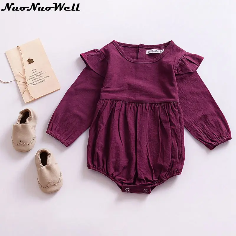 Baby Girl Romper Long Sleeve Infant Girl Sweet Romper in Summer&Spring