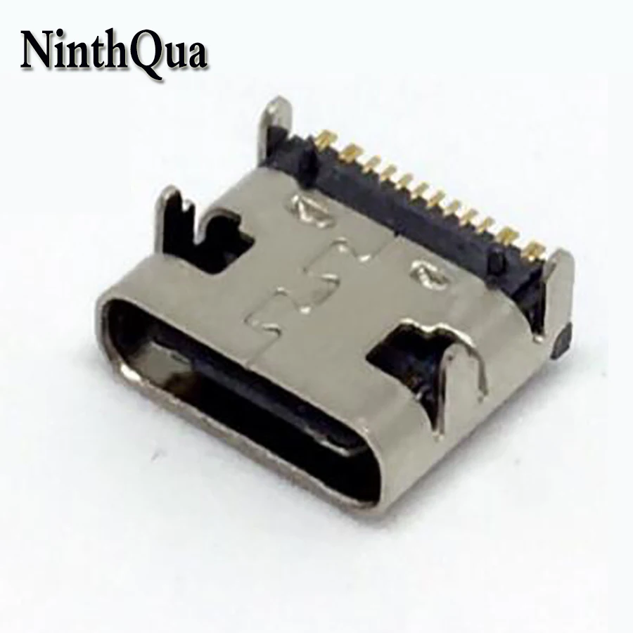 NinthQua 2PCS USB 3.1 Type-C 16pin female connector For Mobile Phone Charging port Socket Tow feet plug | Обустройство дома