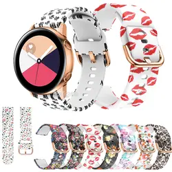 20 мм Камуфляжный силиконовый ремешок для часов Ремешок для samsung Galaxy часы Активный сменный Браслет Модный Браслет ремешок для девушек