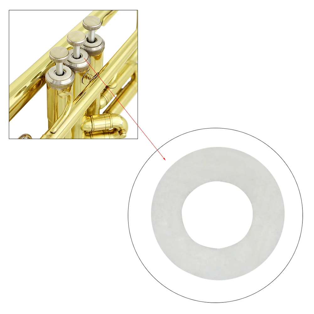 

10pcs White Trumpet Trombone Cornet Cotton Valve Stem Washers Wind Instrument Accessories Set