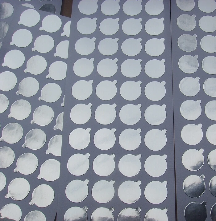 

10sheets/lot 9/11/15/22/38mm Silver round aluminum foil Sticker label , Round circle sticker
