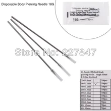 Chuse ESTÉRIL Desechable Médica Grado Agujas Piercing 18G para Ear Ombligo Nariz 10 unids/lote 41006 ceja del tatuaje del ojo tatuaje