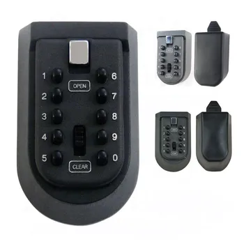 

New Black Heavy Duty Key Hidden Storage Safe Box With 4-Digital Password Lock Weatherproof Case For Home Carvan Office RV