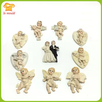 

Little angel silicone mold turn sugar chocolate mould lace mould cake decoration mode