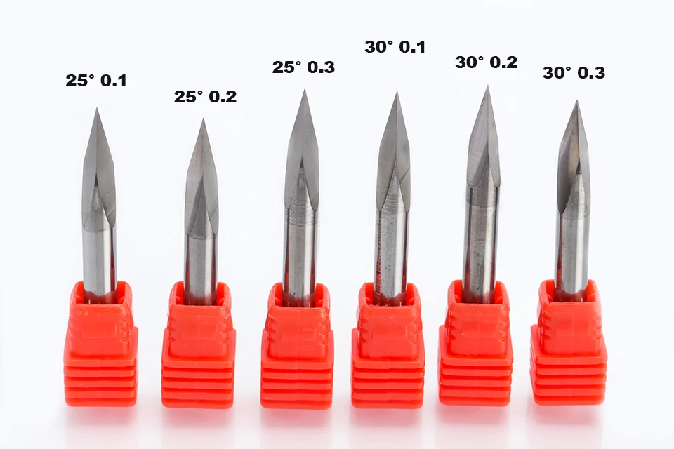 HUHAO 1pc 4mm 6mm 3 Edge Carbide Pypamid bits 2A Good QUALITY CNC Engraving Bits Router Machine 3 face Stone Carving Tools