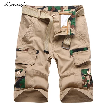 

DIMUSI Cargo Shorts Mens New Casual Camouflage Cotton Shorts Male Loose Work Shorts Man Breathable Military Short Pants Size 38
