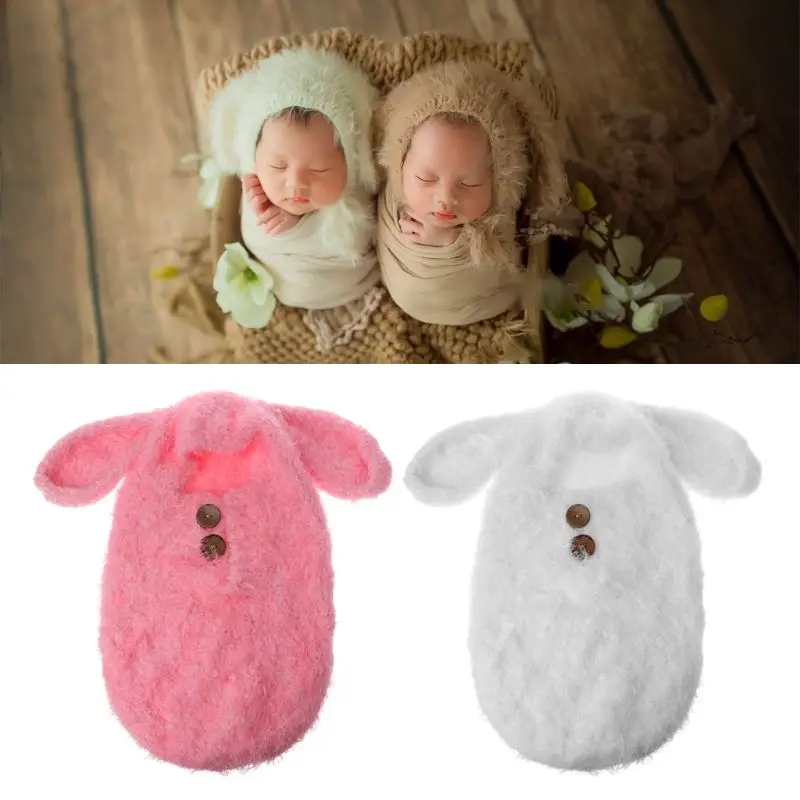 

Baby Soft Sleeping Bag Hat Set Boys Girls Photo Shooting Clothes Newborn Photography Props Crochet Infant Outfits Photo Props
