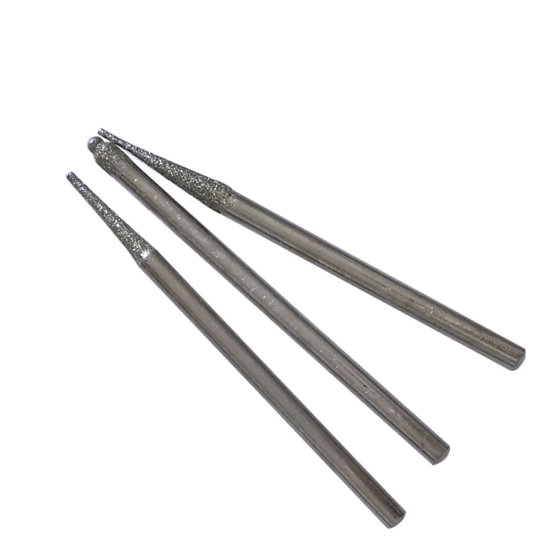 30PCS 2.35mm Shank Diamond Grinding Burr Needle Point Engraving Carving Polishing Glass Jade Stone Drill Bit Rotary Tool Set