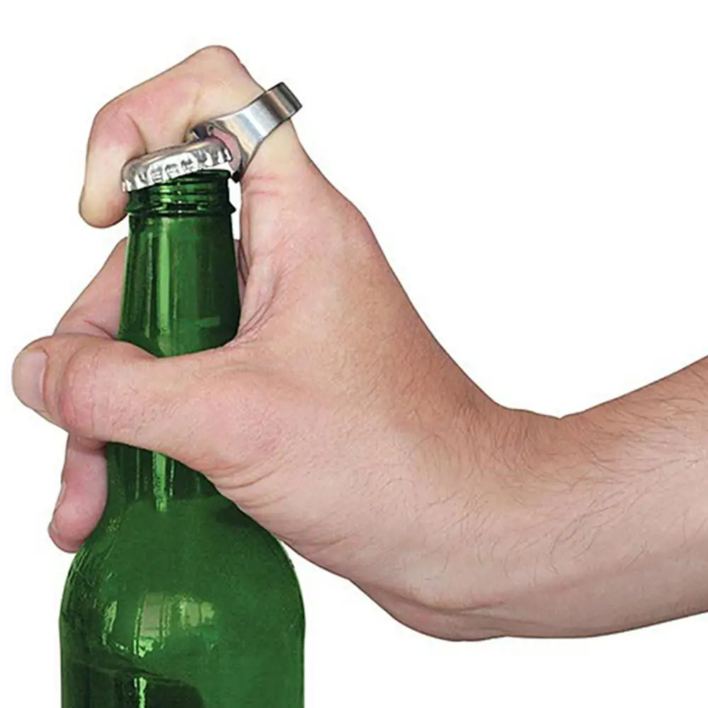 

Cool Men Stainless Steel Finger Ring Bottle Opener Bar Pub Party Beer Tool Gift
